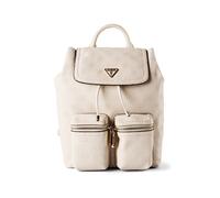 GUESS mochila de ocio Manhattan II Flap Backpack Stone Logo crema
