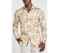 GUESS Marciano By Benny New Collar Pau Ecru Sand Foliage Pr Talla: 42 | Manga Larga Outlet | Hombre | Marrón