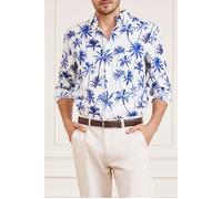 GUESS Marciano By Joe Collar Notche Blue Palm Casual Shirt P Talla: 44 | Camisas Casuales Outlet | Hombre | Azul