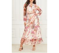 GUESS Marciano By Rose Shadow Wrap Dress Print Talla: 36 | Vestidos Midi Outlet | Mujer | Rosa