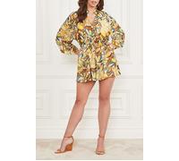 GUESS Marciano By Vivienne Printed Rom Golden Wing Romper Pr Talla: 36 | Monos Outlet | Mujer | Amarillo