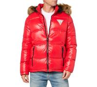 GUESS Men's Warm Rain Resistant Puffer, Red, XX-Large