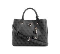 GUESS Meridian Girlfriend Satchel, Bolso con Asas Superiores para Mujer, Logotipo de carbón, Talla única