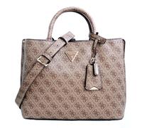 GUESS Meridian Girlfriend Satchel, Bolso con Asas Superiores Mujer, Logotipo de Latte, Talla única