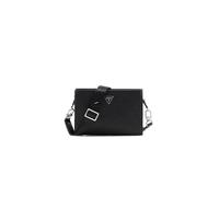 GUESS Milano - Bolso de mano para hombre, negro, 22 x 15 x 4 cm, poliuretano ecológico, con correa ajustable y extraíble