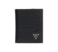 GUESS Milano - Cartera para hombre con monedero, color negro, piel sintética, 8 x 10 x 2 cm, RFID Safe, Casual