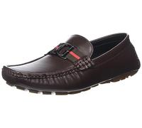 GUESS Mocasín Askers para hombre, Marrón oscuro, 41 EU