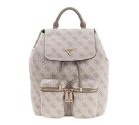 GUESS mochila de ocio Manhattan II Flap Backpack Dark Taupe Logo marrón topo