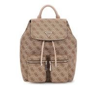 GUESS mochila de ocio Manhattan II Flap Backpack Latte Logo beige