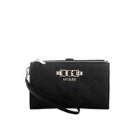 GUESS Monedero Anise SLG – Organizador con doble cremallera – Negro con logo