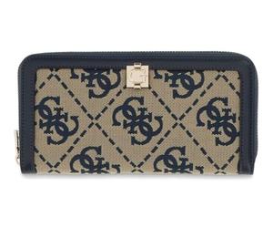 GUESS Monedero Audrey Logo SLG Zip Around Wallet Navy Logo Azul Marino