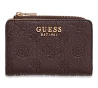 GUESS Monedero Blake SLG Zip Around Card Case Brown Logo marrón Oscuro