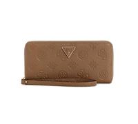 GUESS Monedero Cresidia II SLG Large Zip Around Wallet Dark Taupe Logo marrón Topo
