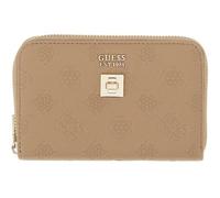 GUESS Monedero Ella Logo SLG Zip Around Beige Logo marrón Topo