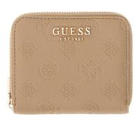 GUESS Monedero Ella Logo SLG Zip Around Beige Logo marrón Topo