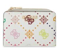 GUESS Monedero Emelie Logo SLG Zip Around Card Case Bone Logo Multicolor