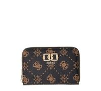 GUESS Monedero Emelie Logo SLG Zip Around Wallet Espresso Logo marrón Oscuro