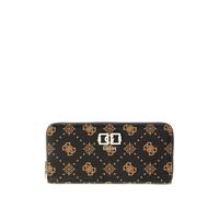 GUESS Monedero Emelie Logo SLG Zip Around Wallet Espresso Logo marrón Oscuro