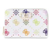 GUESS Monedero Emelie Logo SLG Zip Around Wallet Multi Logo Blanco