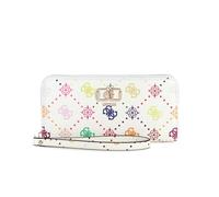 GUESS Monedero Emelie Logo SLG Zip Around Wallet Multi Logo Blanco