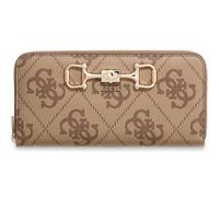 GUESS Monedero Janie Logo SLG Zip Around Wallet Latte Logo marrón Claro