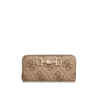 GUESS Monedero Janie Logo SLG Zip Around Wallet Latte Logo marrón Claro