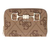 GUESS Monedero Janie Logo SLG Zip Around Wallet Latte Logo marrón Claro