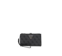 GUESS Monedero Laurel II SLG Double Zip Organizer Coal Logo Gris Oscuro