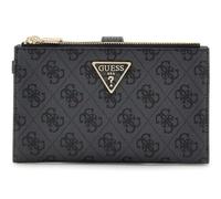 GUESS Monedero Laurel II SLG Double Zip Organizer Coal Logo Gris Oscuro