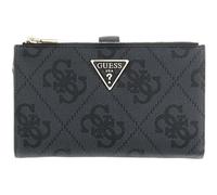 GUESS Monedero Laurel II SLG Double Zip Organizer Coal Logo – Gris oscuro