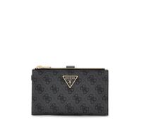 GUESS Monedero Laurel II SLG Double Zip Organizer Coal Logo Gris Oscuro