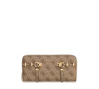 GUESS Monedero Leona Logo SLG Zip Around Wallet Latte Logo marrón Claro