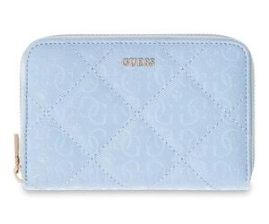 GUESS Monedero Libby SLG Zip Around Wallet Aqua Azul Claro