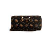 GUESS Monedero Silia SLG Large Zip Around Wallet Espresso Logo marrón Oscuro