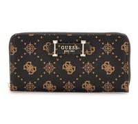 GUESS Monedero Silia SLG Large Zip Around Wallet Espresso Logo marrón Oscuro