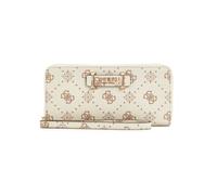GUESS Monedero Silia SLG Large Zip Around Wallet Vanilla Logo Crema