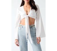 GUESS Monica Ls Top White Peaks Talla: 46 | Manga Larga Outlet | Mujer | Blanco