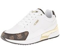Guess Moxea - Zapatillas Deportivas para Mujer, White Brown Ochra, 37 EU