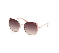 Guess Mujer GU7843 28F Gafas de sol Metal Oro Marrón Geométrico Normal Sombreado