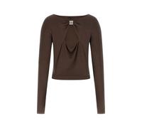 GUESS Mujer Top Manga Larga Modal W6RP11KAQL2, marrón, L