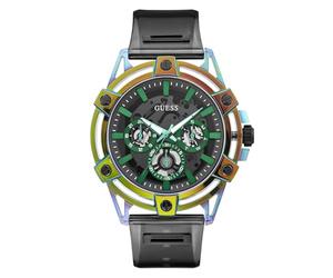 Guess Nailon CS Transparente a Base de Bio, con Revestimiento de Arco Iris Negro, Transparente, Negro MF DL/Correa de Poliuretano de Base biológica Transparente, Negro