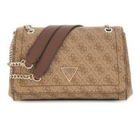 GUESS Noelle II Convertible Xbody Flap Bag Latte Logo / Brown