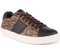 Guess Nola FM7NOLLEL12 - Zapatillas sintéticas con cordones y logotipo 4G para hombre, comodidad elevada con estilo icónico, Marrón, 45 EU