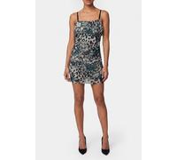 GUESS Off Shoulder Verdian Aquarelle Leopard Pr Talla: M | Mini Vestidos Outlet | Mujer | Cian