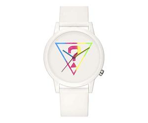 Guess Originals White Logo Quartz White Dial Ladies Watch V1024M1
