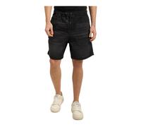 Guess- Pantalones Cortos Vaqueros con Cordón Ajustable Lavados- Shorts- Hombre- Negro- W34- Pantalones Cortos Vaqueros con Cordón Ajustable Lavados