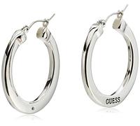 GUESS Pendientes de aro con logotipo básico, S, Metal, sin piedra