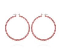 GUESS Pendientes de aro con piedra de cristal de oro rosa