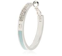 Guess Pendientes de aro de plata esmaltada, talla única, plata, talla única, Plata, sin piedra