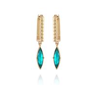 GUESS Pendientes de aro dorados con piedra de cristal